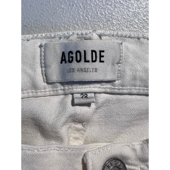 Adolde Jeans Toni Mid Rise Straight White Denim Minimalist Capsule Basic Casual - Picture 8 of 9